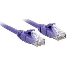 48124 RJ45 Câble réseau, câble patch cat 6 u/utp 3.00 m violet avec cliquet d'encastrement 1 pc(s) C186461 - Lindy