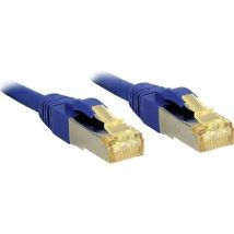 47281 RJ45 Câble réseau, câble patch cat 6a (câble brut cat 7) s/ftp 5.00 m bleu avec cliquet d'encastrement 1 pc - Lindy