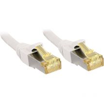 47320 RJ45 Câble réseau, câble patch cat 6a (câble brut cat 7) s/ftp 0.30 m blanc avec cliquet d'encastrement 1 p - Lindy