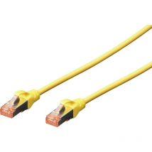 Digitus - DK-1641-0025/Y RJ45 Câble réseau, câble patch cat 6 s/ftp 0.25 m jaune ignifuge, avec cliquet d'encastrement 1 pc(s) R05634
