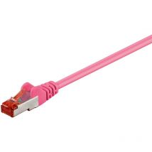 Cat 6 Câble Patch, s/ftp (PiMF), magenta, 30 m, conducteur en cuivre (cu), gaine de câble sans halogène (lszh). Longueur de câble 30 m