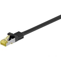 RJ45 Câble Patch, cat 6A s/ftp (PiMF), 500 MHz, avec cat 7 Câble Brut - gaine de câble lszh sans halogène, cuivre, connecteur RJ45 (cat 6A), noir, 1