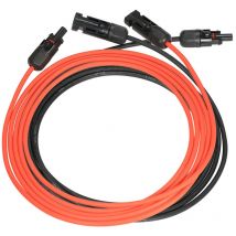 1 paire de câbles d'extension de panneau solaire 10awg avec connecteur femelle et mâle, Noir et rouge, 10 pieds