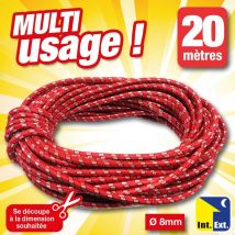 Câble élastique à usage intérieur ou extérieur.