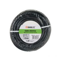 Cable eléctrico bipolar manguera Duolec negro une H05VV-F mini rollo 10m -
