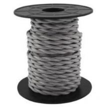 Câble électrique textile 10 mètres 2x0.75mm tressé Gris clair GSC 3902979