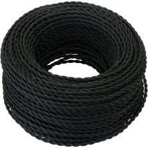 Câble Electrique Textile 10M,Rétro Corde de chanvre tressé torsadée Câble 2x0,75 mm², 2 fils torsadés toronnés,pour diy Pendentif Lampe/Noir.. Debuns