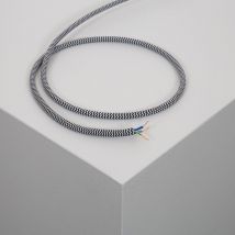 Câble Électrique Textile Blanc & Noir 2 m