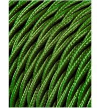 Câble textile torsadé 2x0,75mm 25mts c18 soie vert euro/mts