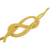 Câble électrique rond tissu jaune 3 mètres