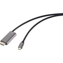 Renkforce - Câble adaptateur usb-c / hdmi usb-c mâle, Fiche mâle hdmi-a, usb-c femelle 1.50 m noir RF-6409790 4K uhd,