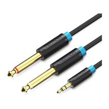 Vention Cable Estéreo BACBG/ Jack 3.5 Macho - 2x Jack 6.5 Macho/ 1.5m/ Negro