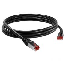 Câble Ethernet catégorie 6a s/ftp Cae Groupe Noir, 1m lszh Avec connecteur Droit ( Prix pour Sachet de 5 )