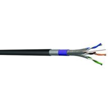 Câble Ethernet catégorie 6a u/ftp cae Multimedia Connect, Noir, 100m pe Sans terminaison lszh ( Prix pour Bobine de 100 Mètres )