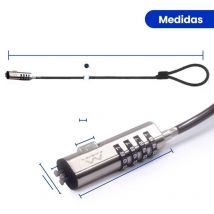 Ewent - Cable de seguridad para portatil - Frigorífico combinacion 4 digitos 1.8m
