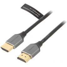 Adnauto - Cable hdcp 2.2 hdmi 2.0 male des deux cotes 1.5m gris