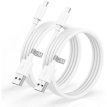 Câble iPhone 2M Lot de 2, Cable Chargeur iPhone 2M Cable Lightning USB Cable iPhone Charge Rapide Cordon iPhone Fil Chargeur for iPhone