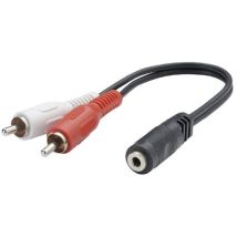 Adaptateur Jack Femelle 3.5mm vers 2x RCA Male – 25 cm – WENTRONIC