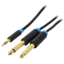 Cable Jack 3.5mm 3pin Male 2x Jack 6.3mm Male 1m
