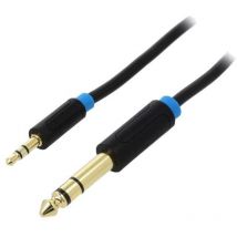 Cable Jack 3.5mm 3pin Male vers Jack 6.3mm Male 5m