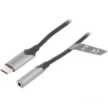 Adnauto - Cable Jack 3.5mm femelle usb c male 1m - Noir