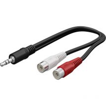 Goobay - Cable Jack 3.5mm vers double rca Femelle - 10cm