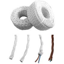100 Câble Parallel Textile Torsadé 3x2,5mm Blanc Euro/Mts