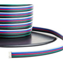 Câble plat pour bande de Led Rgb 6x0,50mm (25m) Câble-rgb-6h