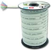 Câble réseau type Ethernet plat blanc 25 mètres spécial ADSL/ADSL2+ 4 paires - Extel - 408285 -