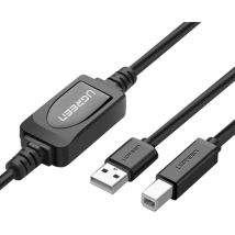 Câble pour imprimante, scanner, USB-B - USB-A 2.0, 15 m, noir