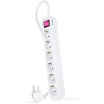 Nano Cable - Bloc multiprises à 6 prises avec interrupteur, 1,4 mètre Blanc