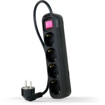 Nano Cable - Câble pour interrupteur à base multiple 4 prises 1,4m noir 10.37.0004-bk
