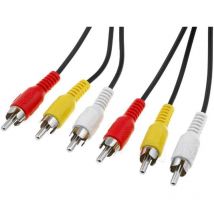 Wentronic - Cable RCAx3 nickele - 5m