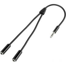 Speaka Professional - Câble répartiteur jack jack mâle 3,5 mm / 2x jack femelle 3,5 mm, noir , 0,2 m