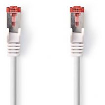 Câble réseau CAT6 RJ45 Male RJ45 Male S/FTP 7.50 m Rond LSZH Blanc Label
