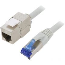 Cable reseau RJ45 male s-ftp 6a gris 25m