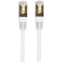Câble réseau/ethernet RJ45 LAN mâle/mâle Cat5e Gold blanc avec blindage FTP 5 mètres - FUJIONKYO - 423035