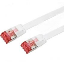 Cable RJ45 cat.6 blinde u-ftp 15m plat blanc