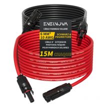 Câble Solaire 4mm²/6mm², Câble Panneau Solaire 1/2/3/5/10/15/20M, IP67 Rallonge de Câble Solaire, Câble d'extension de Câble Solaire avec Connecteurs