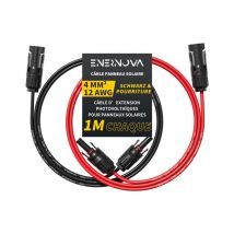 Câble Solaire 4mm²/6mm², Câble Panneau Solaire 1/2/3/5/10/15/20M, IP67 Rallonge de Câble Solaire, Câble d'extension de Câble Solaire avec Connecteurs