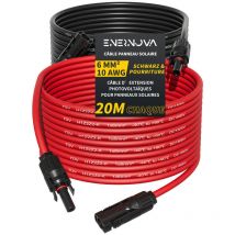 Câble Solaire 4mm²/6mm², Câble Panneau Solaire 1/2/3/5/10/15/20M, IP67 Rallonge de Câble Solaire, Câble d'extension de Câble Solaire avec Connecteurs