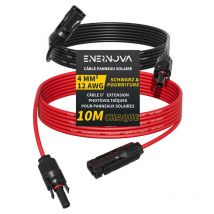 Câble Solaire 4mm²/6mm², Câble Panneau Solaire 1/2/3/5/10/15/20M, IP67 Rallonge de Câble Solaire, Câble d'extension de Câble Solaire avec Connecteurs