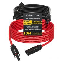 Câble Solaire 4mm²/6mm², Câble Panneau Solaire 1/2/3/5/10/15/20M, IP67 Rallonge de Câble Solaire, Câble d'extension de Câble Solaire avec Connecteurs