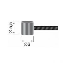 Câble souple à embout tonneau 6mm x 5,5 mm