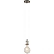 Searchlight - Cable suspension 1 bulb satin silver with 1.5 m black textile cable