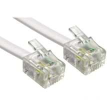 Câble téléphonique Rs Pro l 5m, Blindé Blanc, Gaine pvc ( Prix pour 1 )