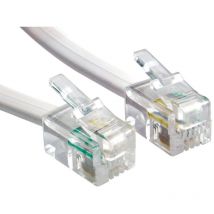 Câble téléphonique Rs Pro l 5m, Blindé Blanc, Gaine pvc ( Prix pour 1 )
