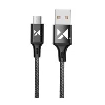 Câble tressé solide USB microUSB 2,4A 1m noir