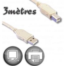 Câble usb 2.0 a mâle / Type b mâle 3m