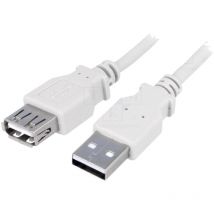 Cable USB 2.0 USB A femelle USB A male 1.8m - Gris